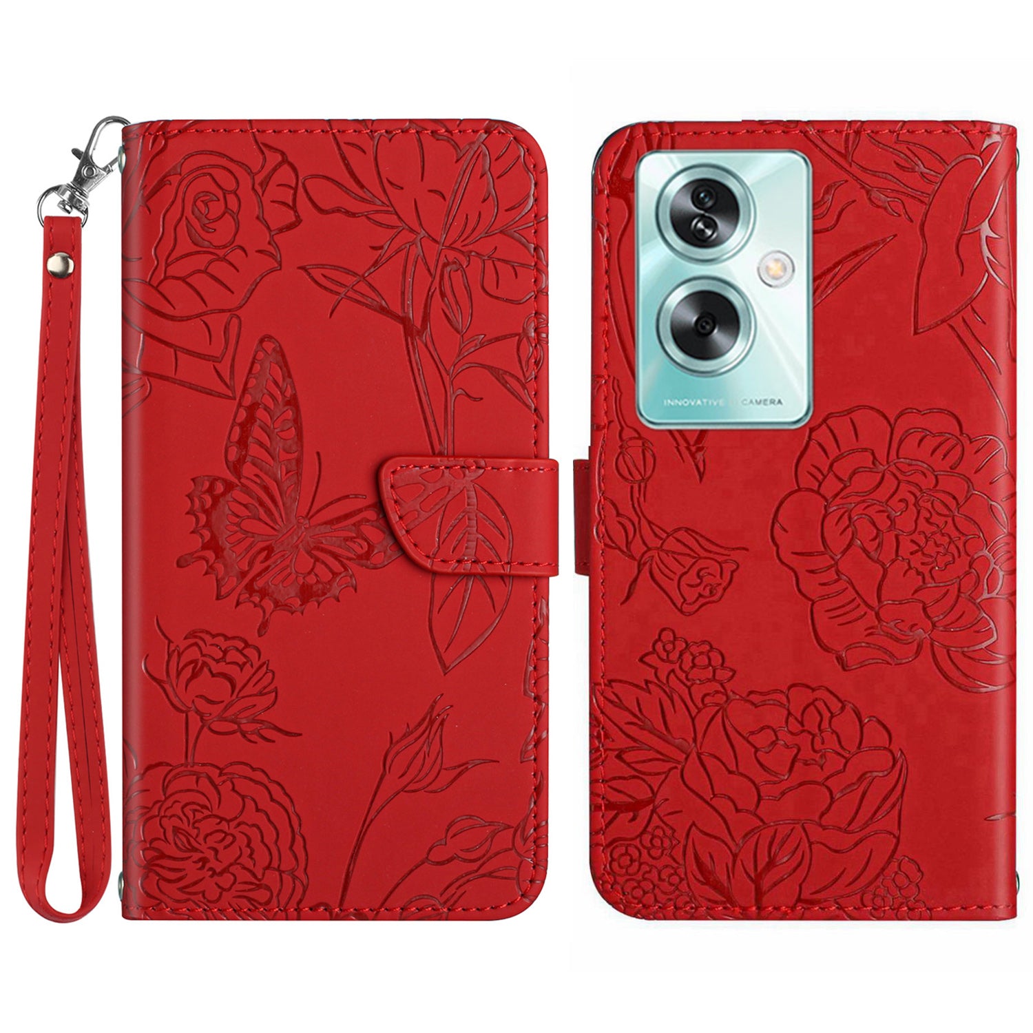 HT03 For Oppo Reno11 F 5G / F25 Pro 5G Leather Case Butterfly Flower Wallet Phone Cover