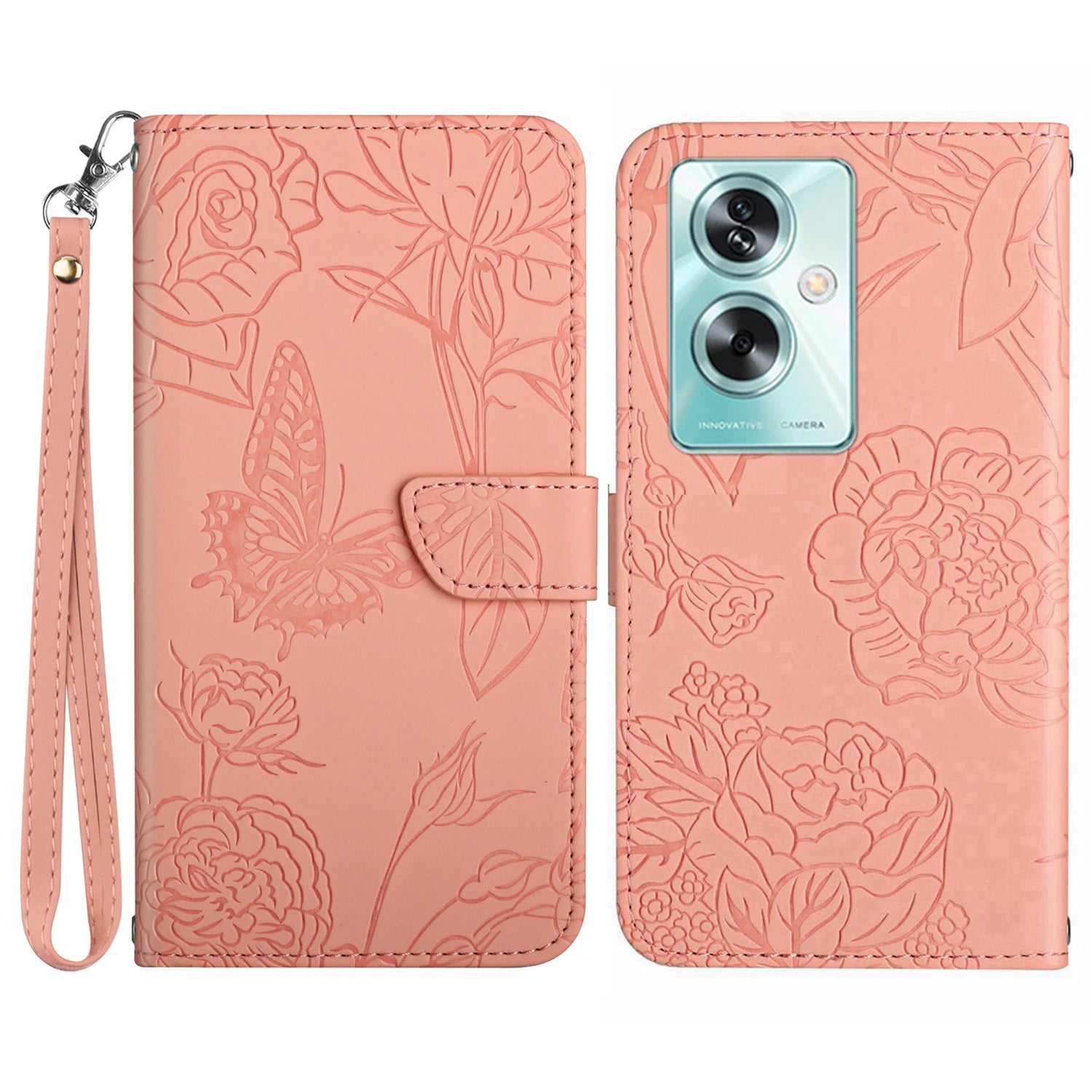 HT03 For Oppo Reno11 F 5G / F25 Pro 5G Leather Case Butterfly Flower Wallet Phone Cover