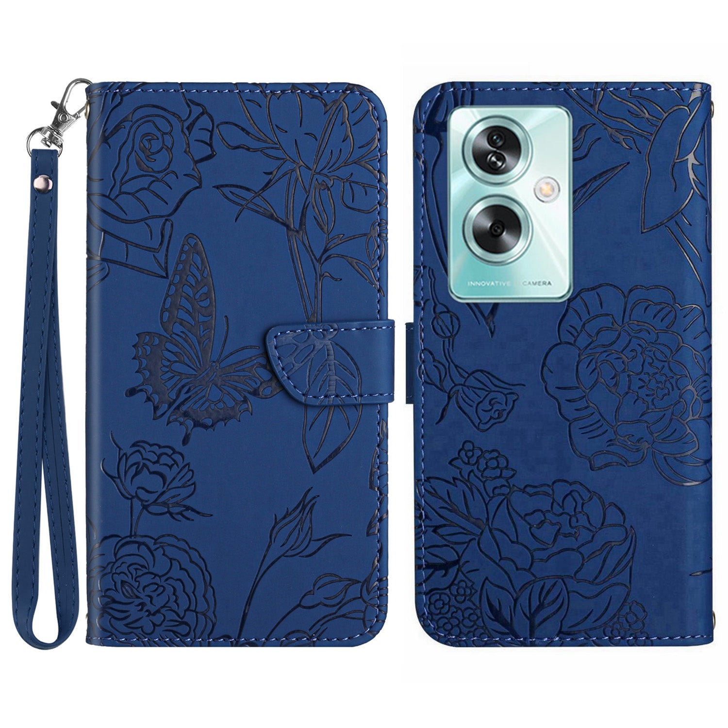 HT03 For Oppo Reno11 F 5G / F25 Pro 5G Leather Case Butterfly Flower Wallet Phone Cover