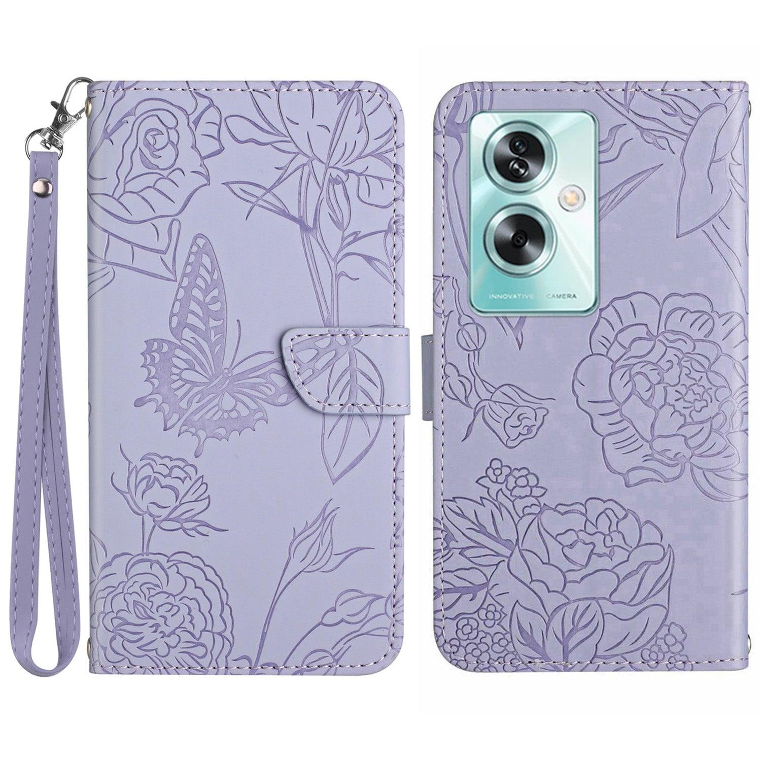 HT03 For Oppo Reno11 F 5G / F25 Pro 5G Leather Case Butterfly Flower Wallet Phone Cover