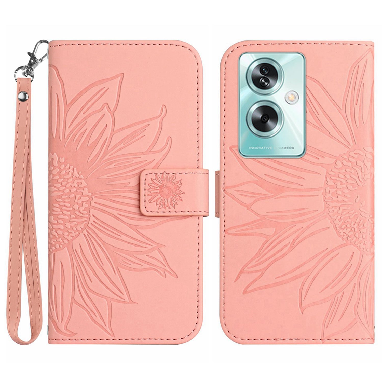 HT04 For Oppo Reno11 F 5G / F25 Pro 5G Case Sunflower Pattern Wallet Flip Leather Phone Cover