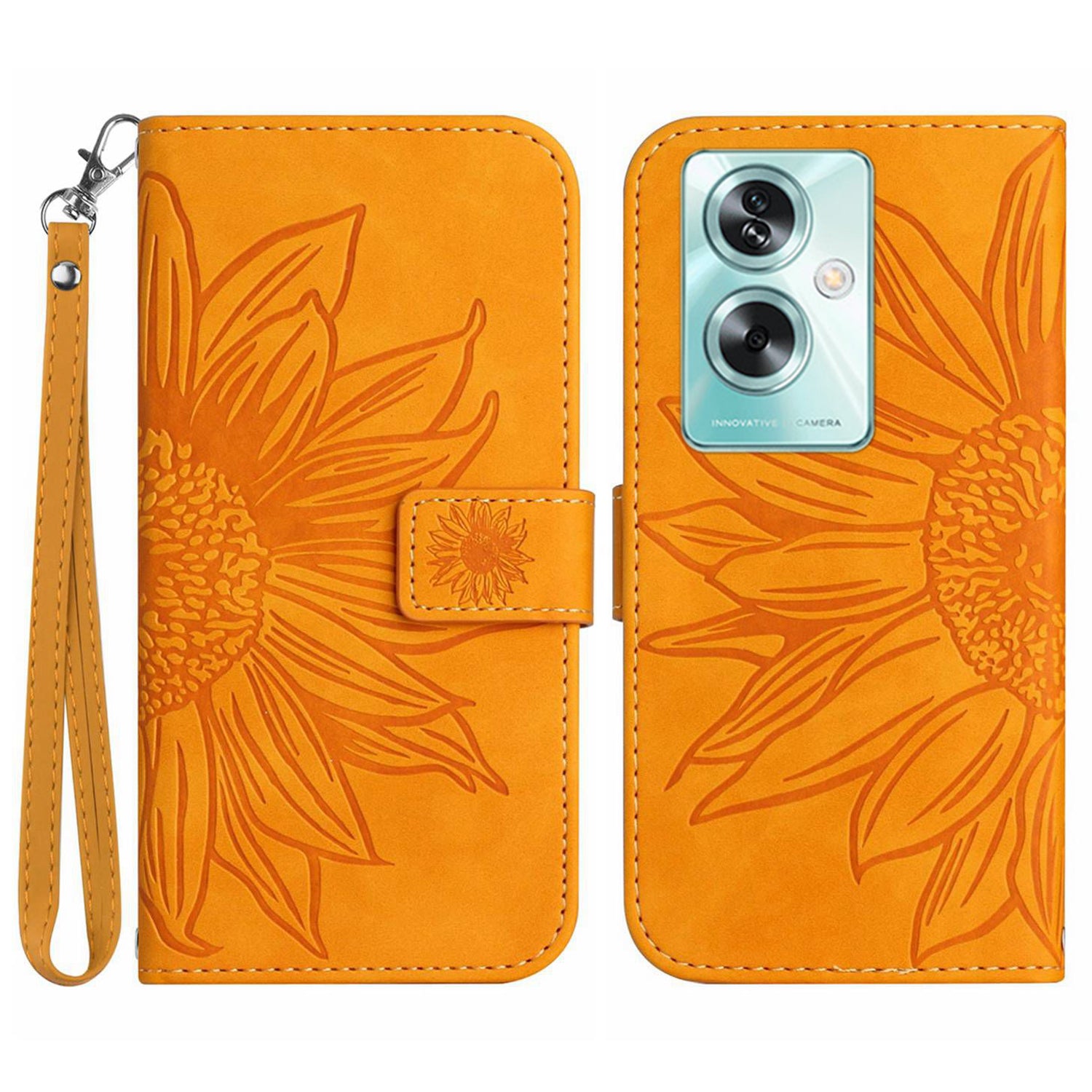 HT04 For Oppo Reno11 F 5G / F25 Pro 5G Case Sunflower Pattern Wallet Flip Leather Phone Cover