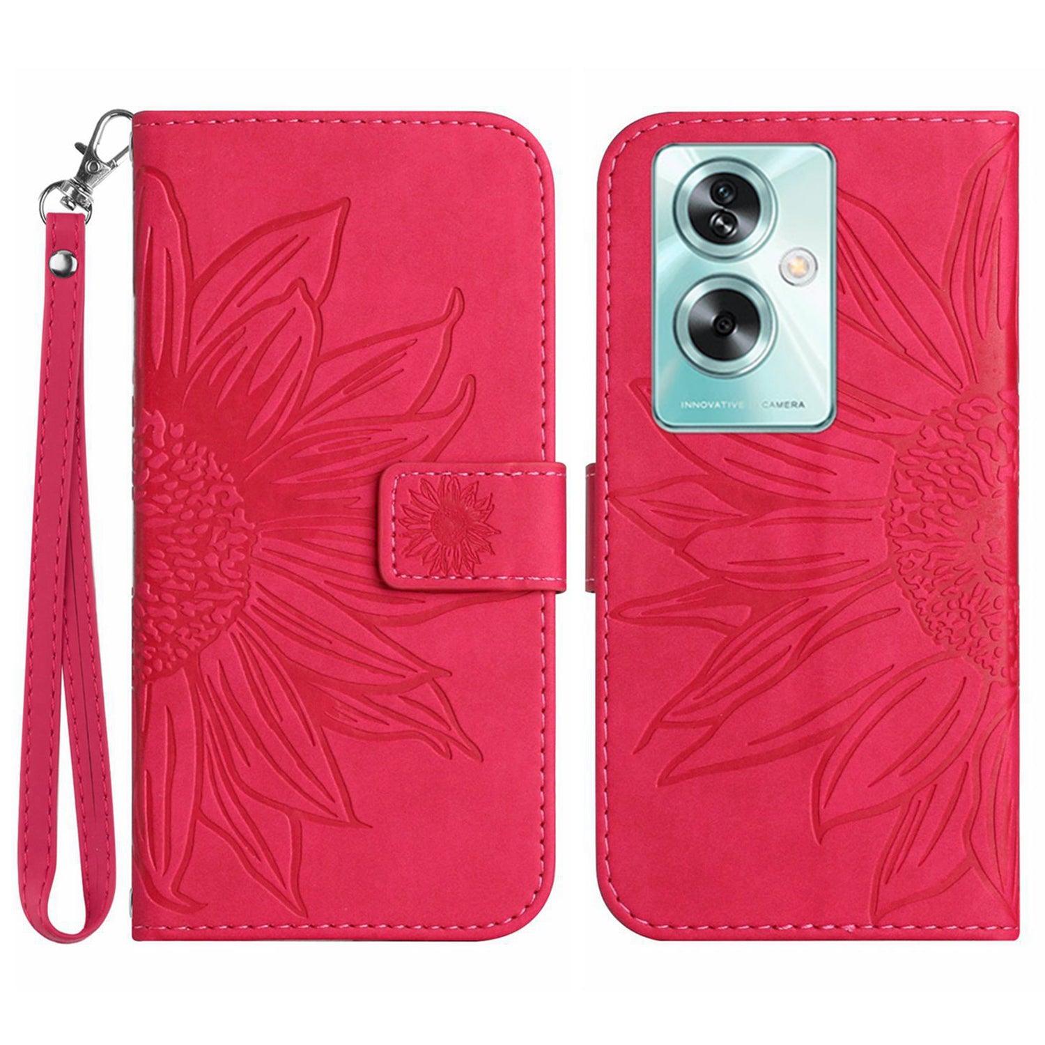HT04 For Oppo Reno11 F 5G / F25 Pro 5G Case Sunflower Pattern Wallet Flip Leather Phone Cover
