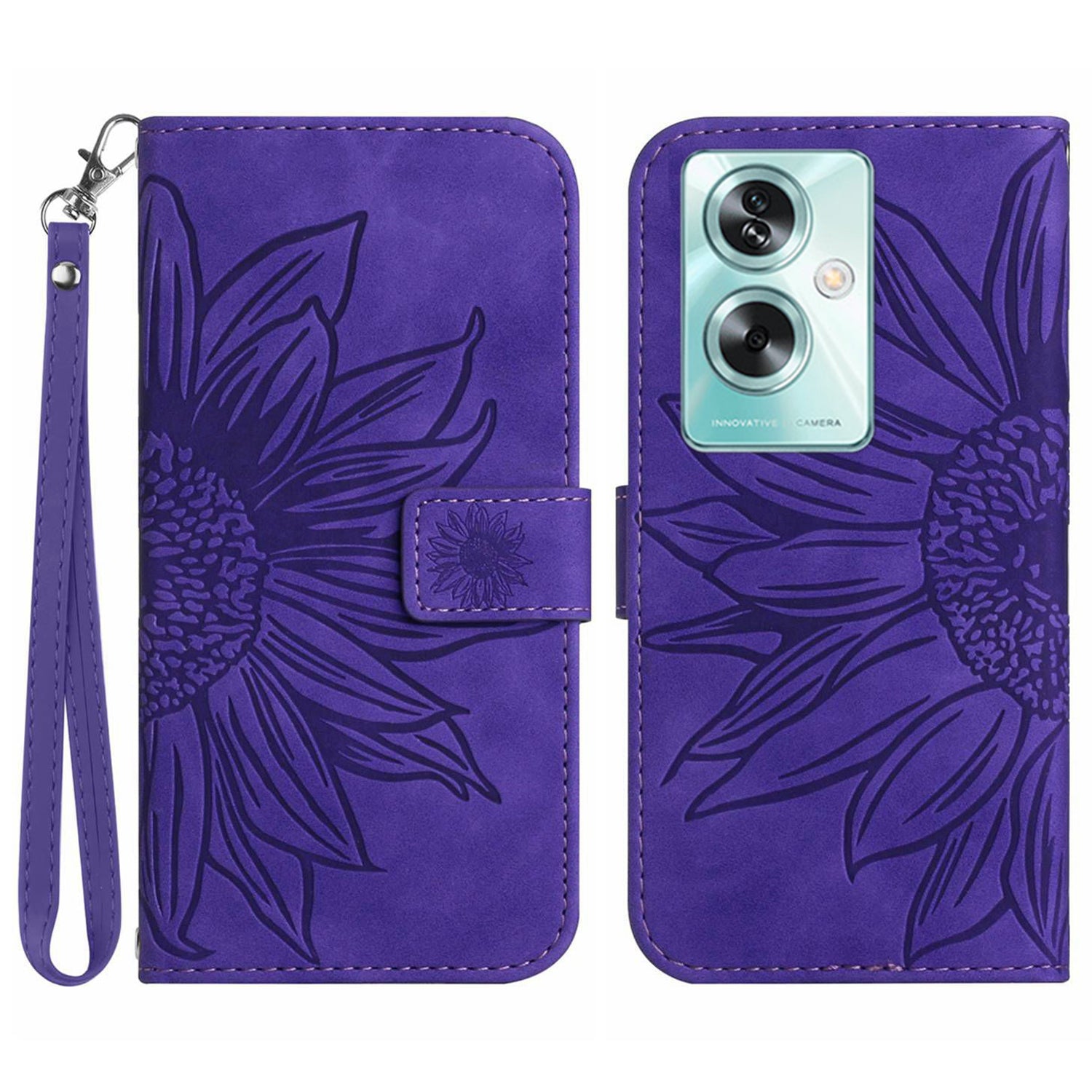 HT04 For Oppo Reno11 F 5G / F25 Pro 5G Case Sunflower Pattern Wallet Flip Leather Phone Cover