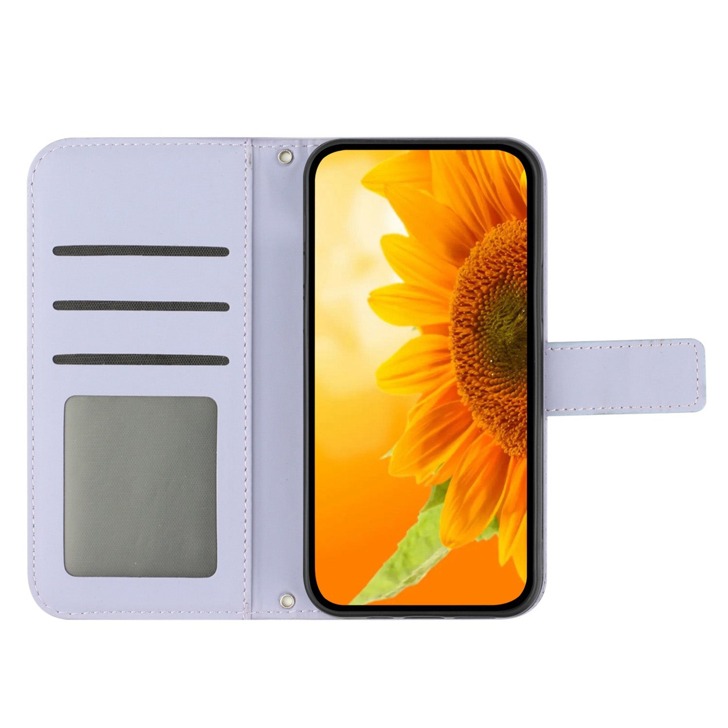 HT04 For Oppo Reno11 F 5G / F25 Pro 5G Case with Shoulder Strap Sunflower PU Leather Flip Phone Cover