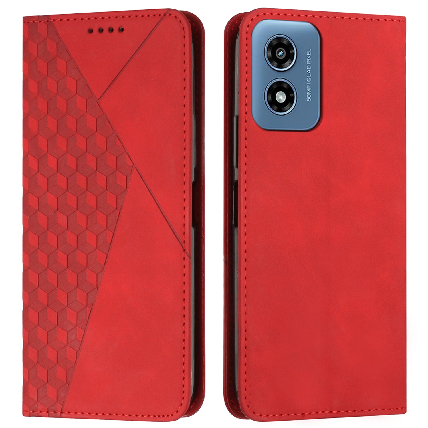 For Motorola Moto G04 4G / Moto G24 4G Magnetic Phone Case PU Leather Folio Stand Cover