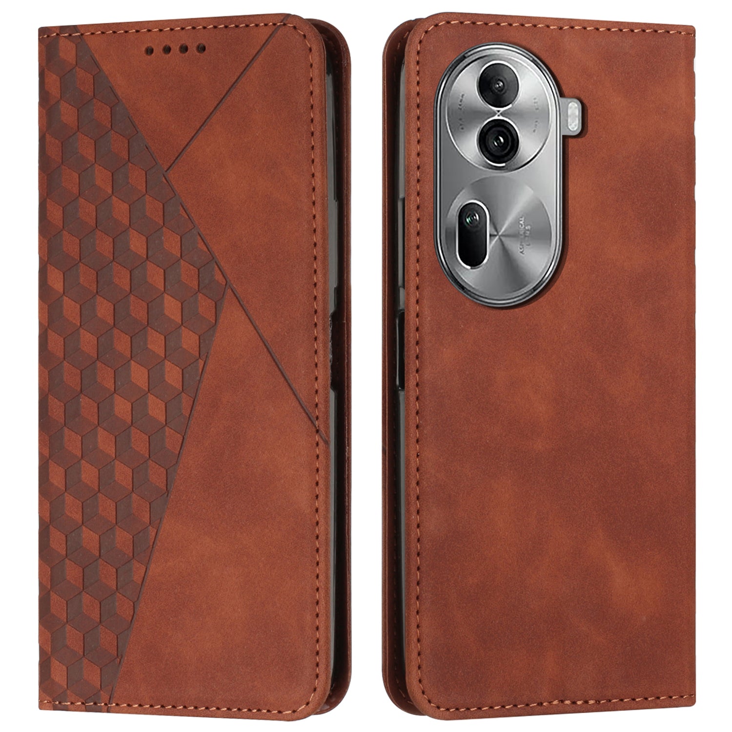 For Oppo Reno11 Pro 5G (Global) / Reno11 (China) 5G Magnetic Case PU Leather Imprinted Phone Wallet Cover
