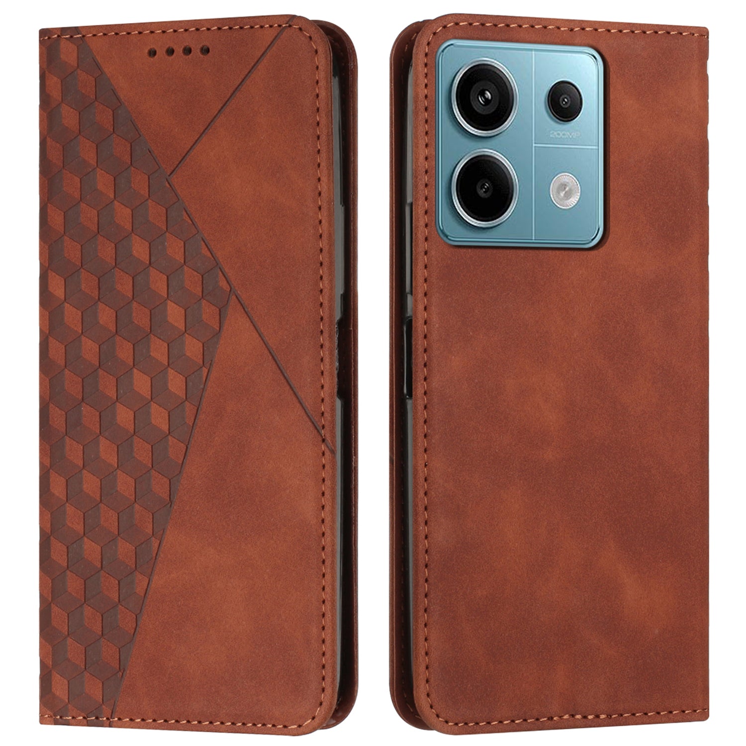 For Xiaomi Redmi Note 13 Pro 4G / Poco M6 Pro 4G Magnetic Phone Case Skin-touch PU Leather Card Slots Cover