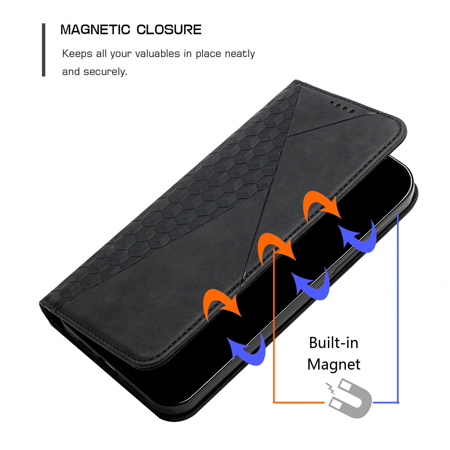For Oppo Reno11 5G (Global) Case Leather+TPU Scratch-proof Phone Cover with Magnetic Closure