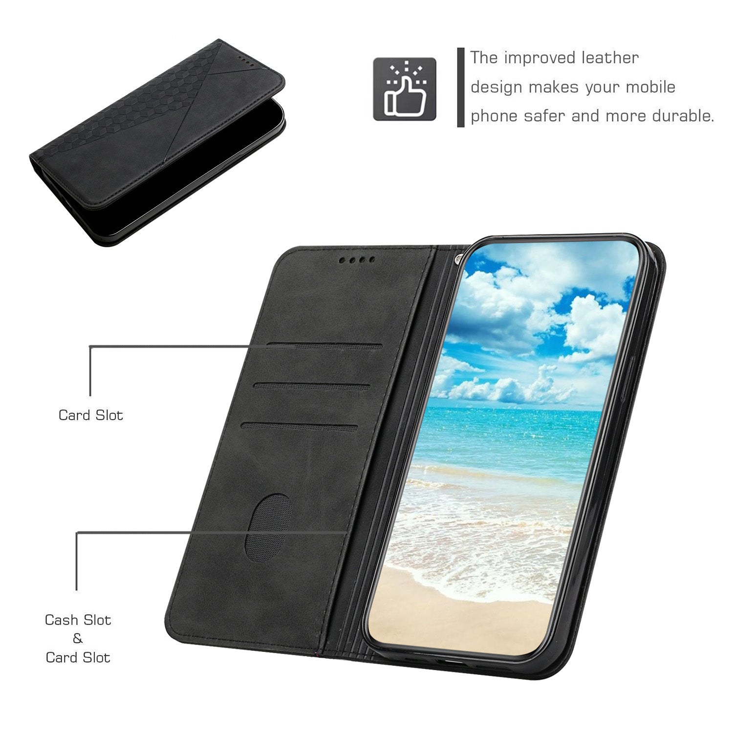 For Oppo Reno11 5G (Global) Case Leather+TPU Scratch-proof Phone Cover with Magnetic Closure