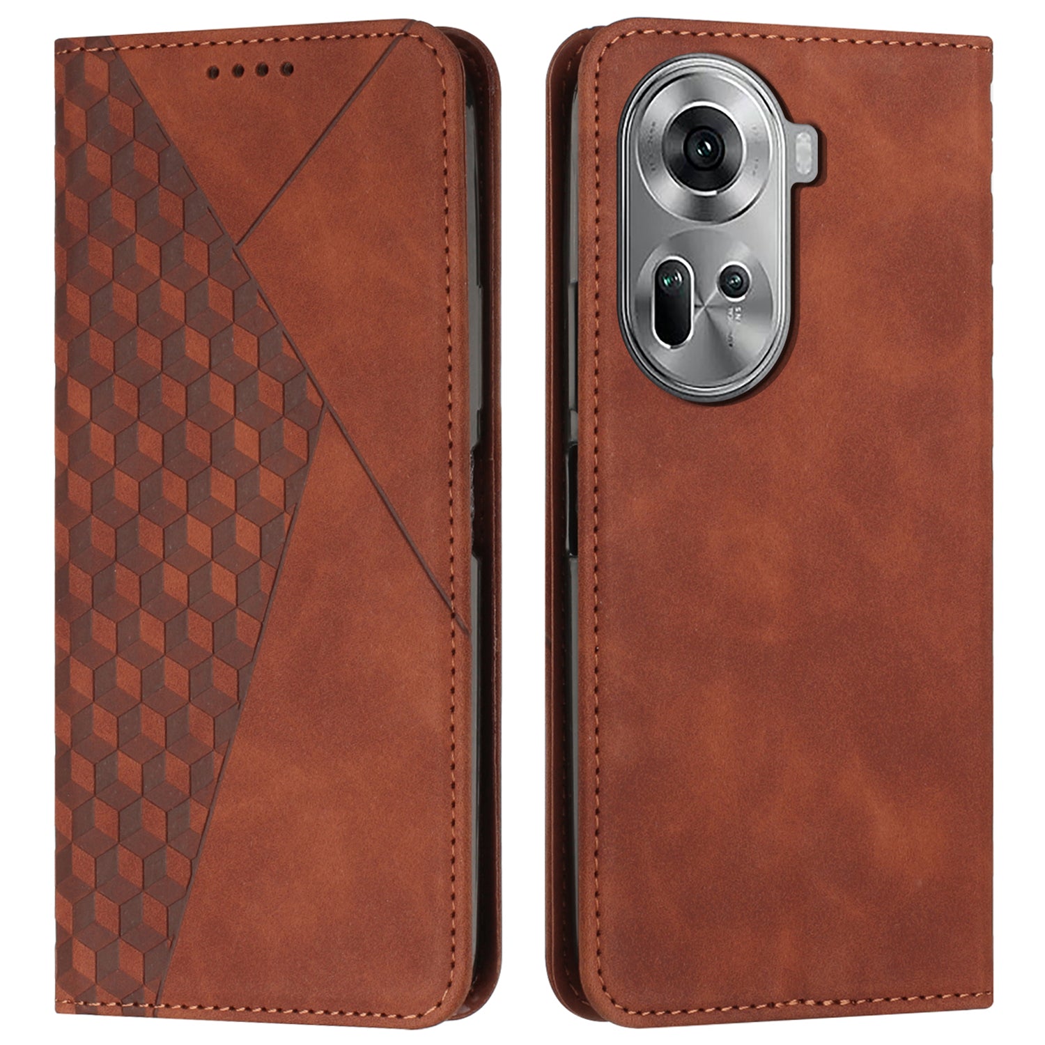 For Oppo Reno11 5G (Global) Case Leather+TPU Scratch-proof Phone Cover with Magnetic Closure
