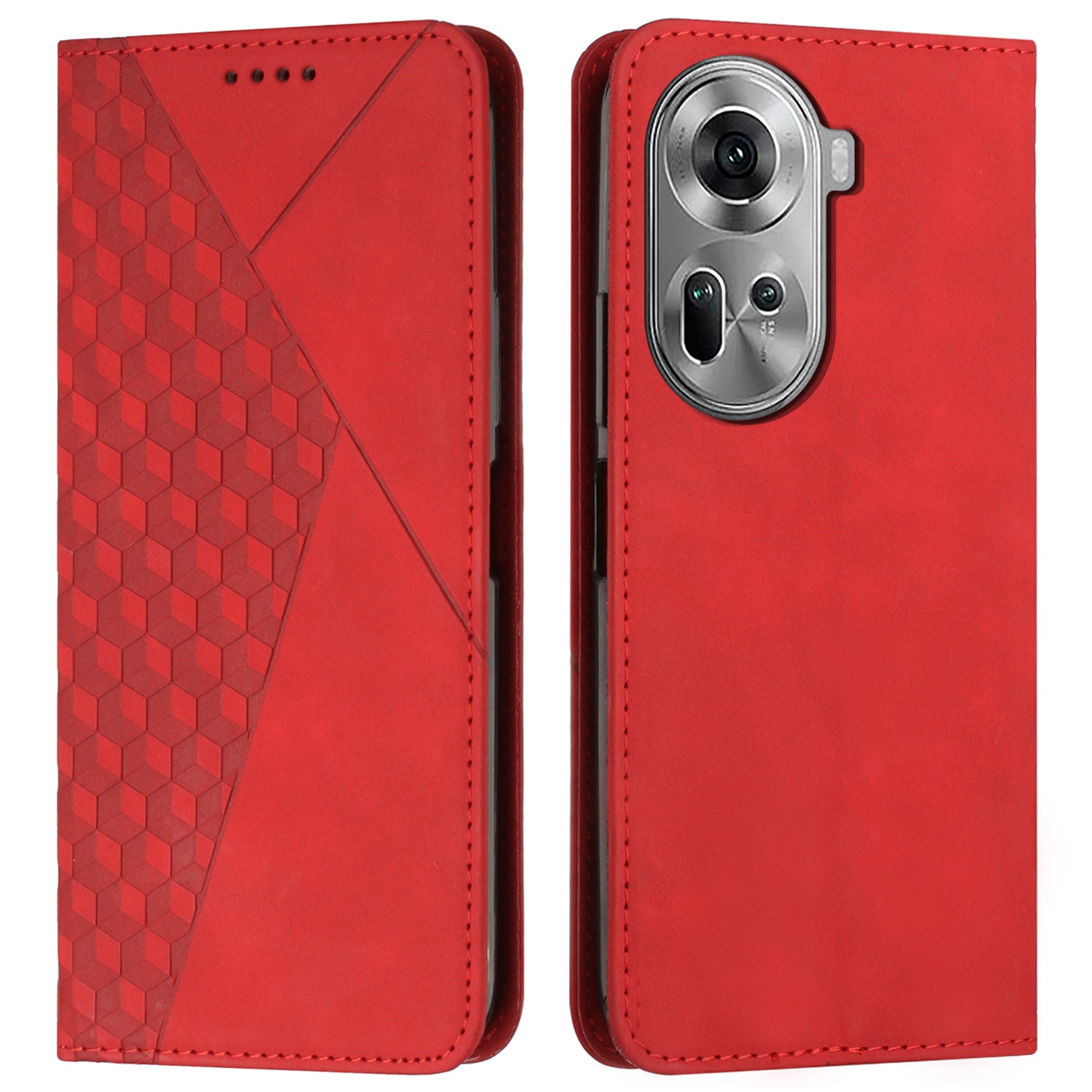 For Oppo Reno11 5G (Global) Case Leather+TPU Scratch-proof Phone Cover with Magnetic Closure