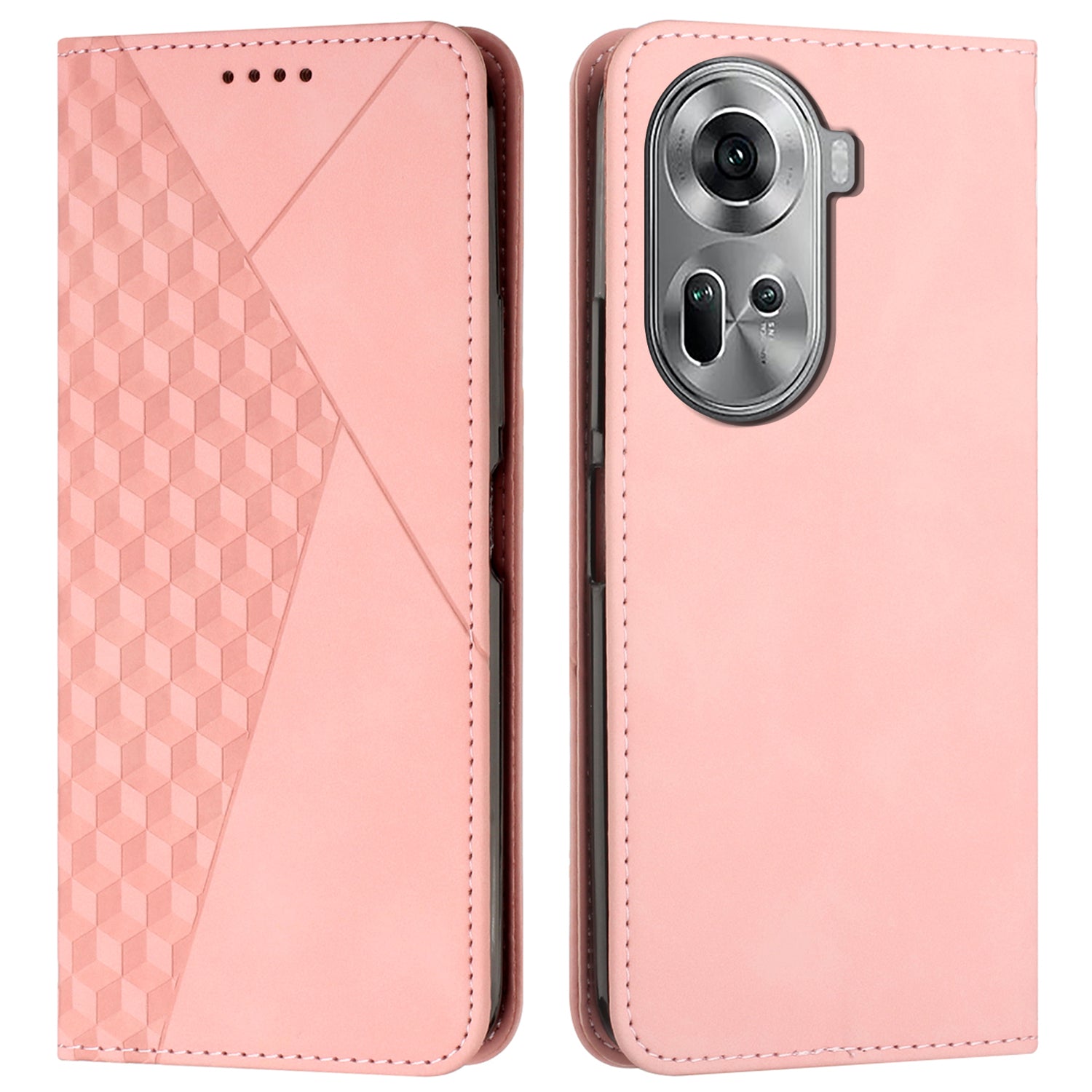 For Oppo Reno11 5G (Global) Case Leather+TPU Scratch-proof Phone Cover with Magnetic Closure