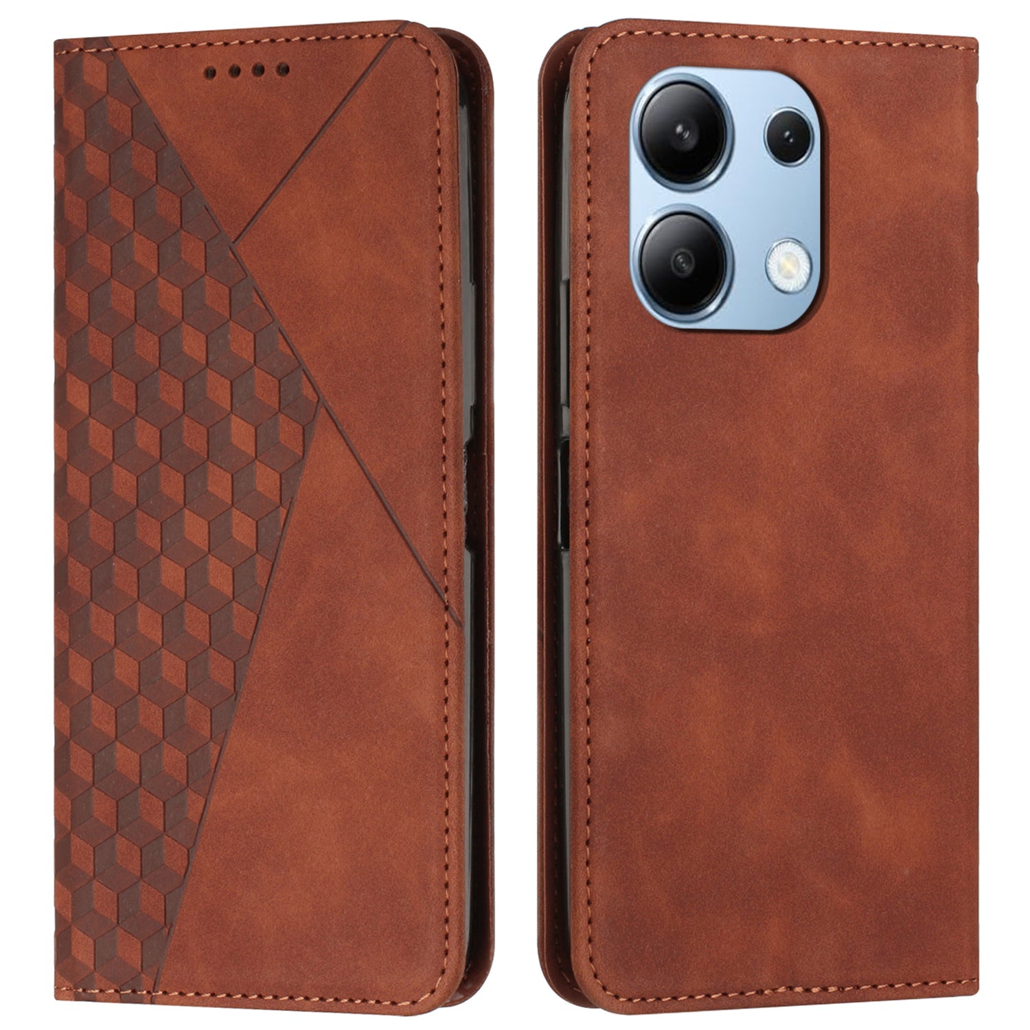For Xiaomi Redmi Note 13 4G Case Drop-resistant PU Leather Folio Stand Phone Protector