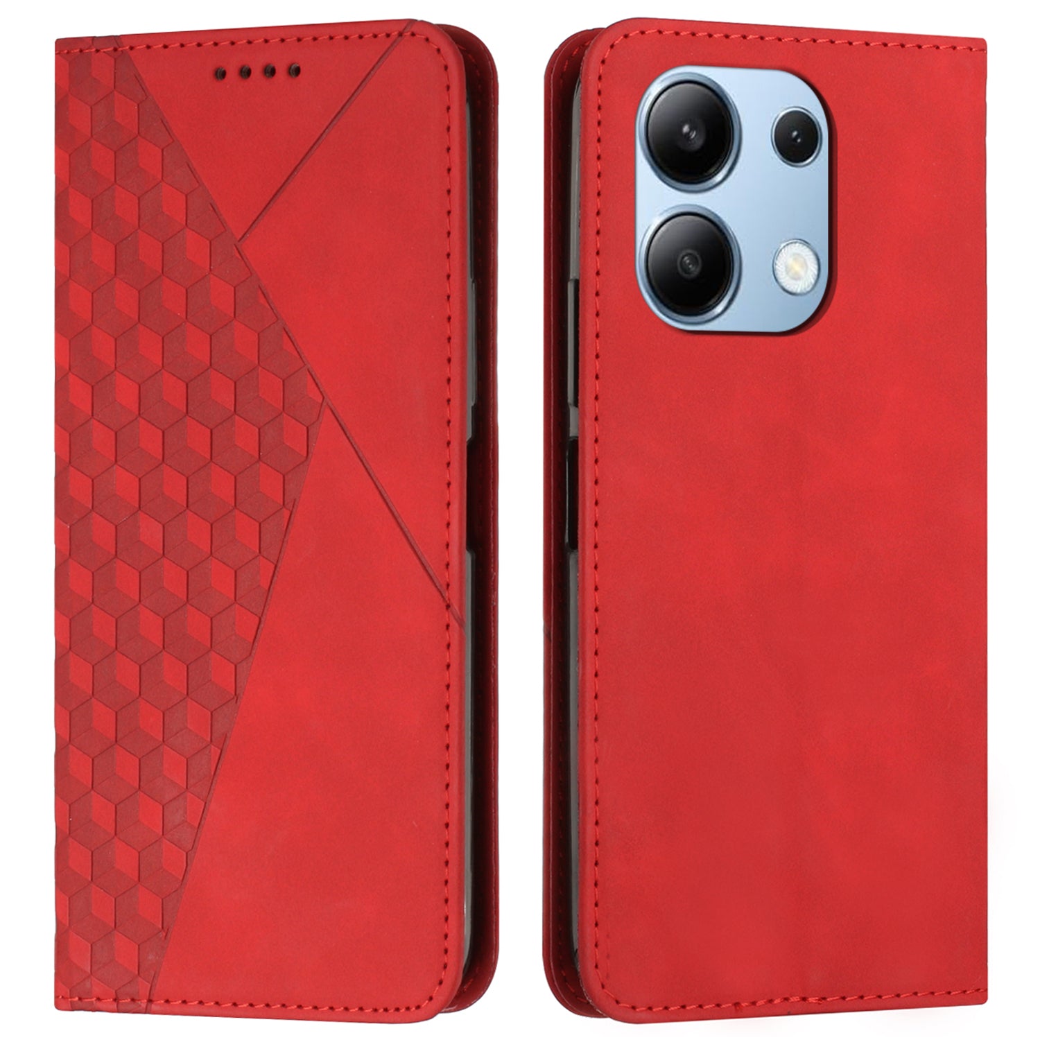 For Xiaomi Redmi Note 13 4G Case Drop-resistant PU Leather Folio Stand Phone Protector