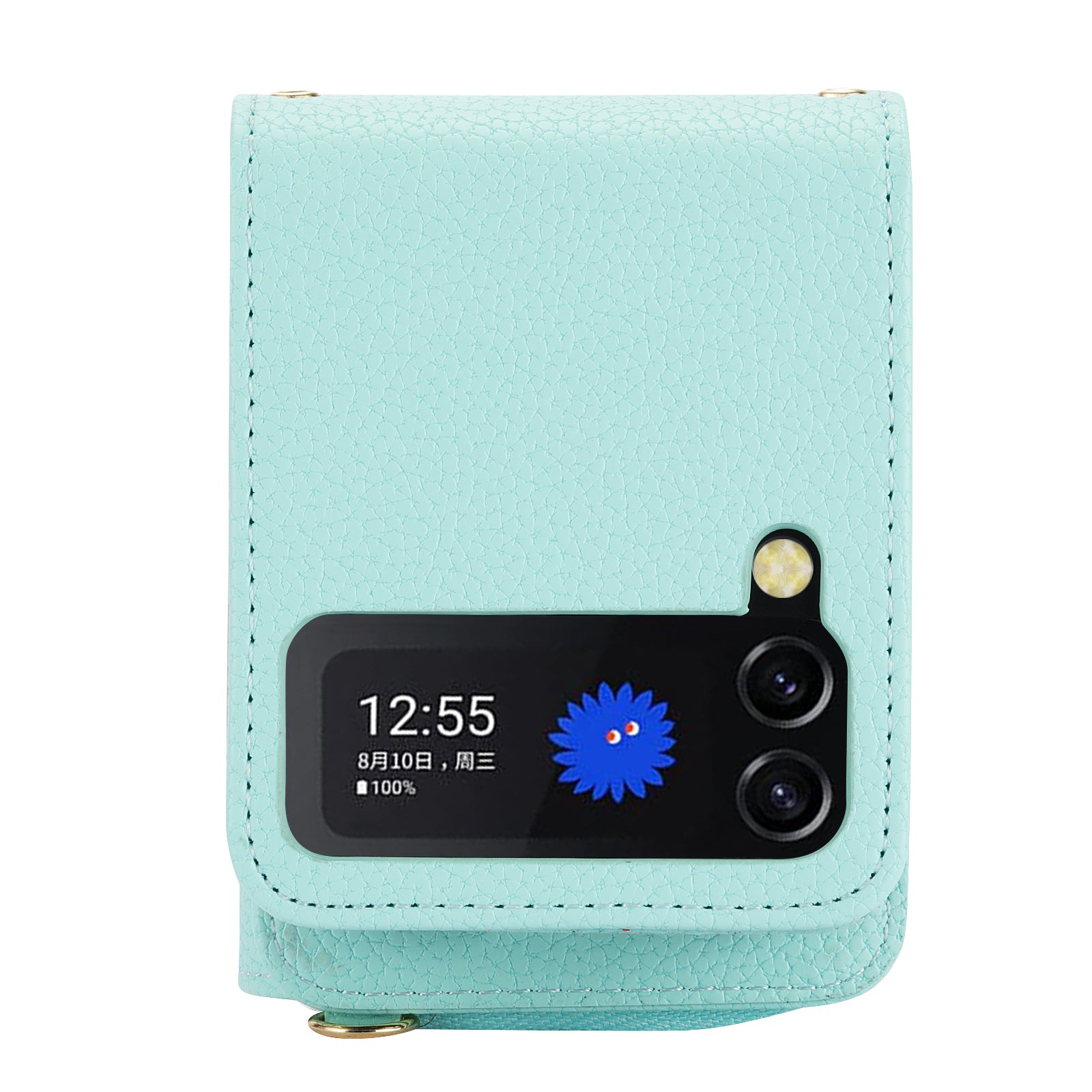For Samsung Galaxy Z Flip4 5G Case PU Leather Zipper Purse Crossbody Phone Cover