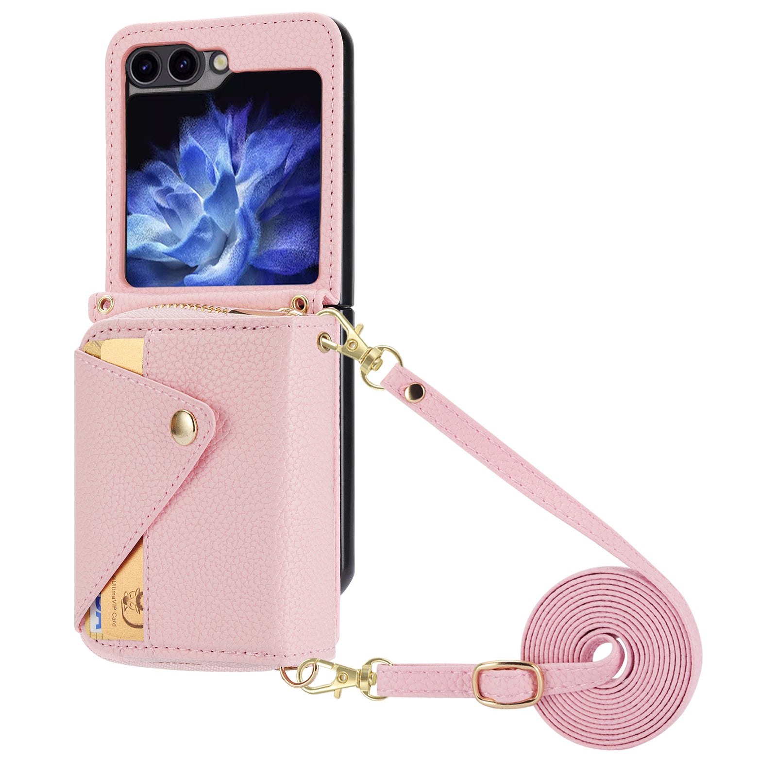 For Samsung Galaxy Z Flip5 5G Case PU Leather Card Slots Holder Phone Back Cover