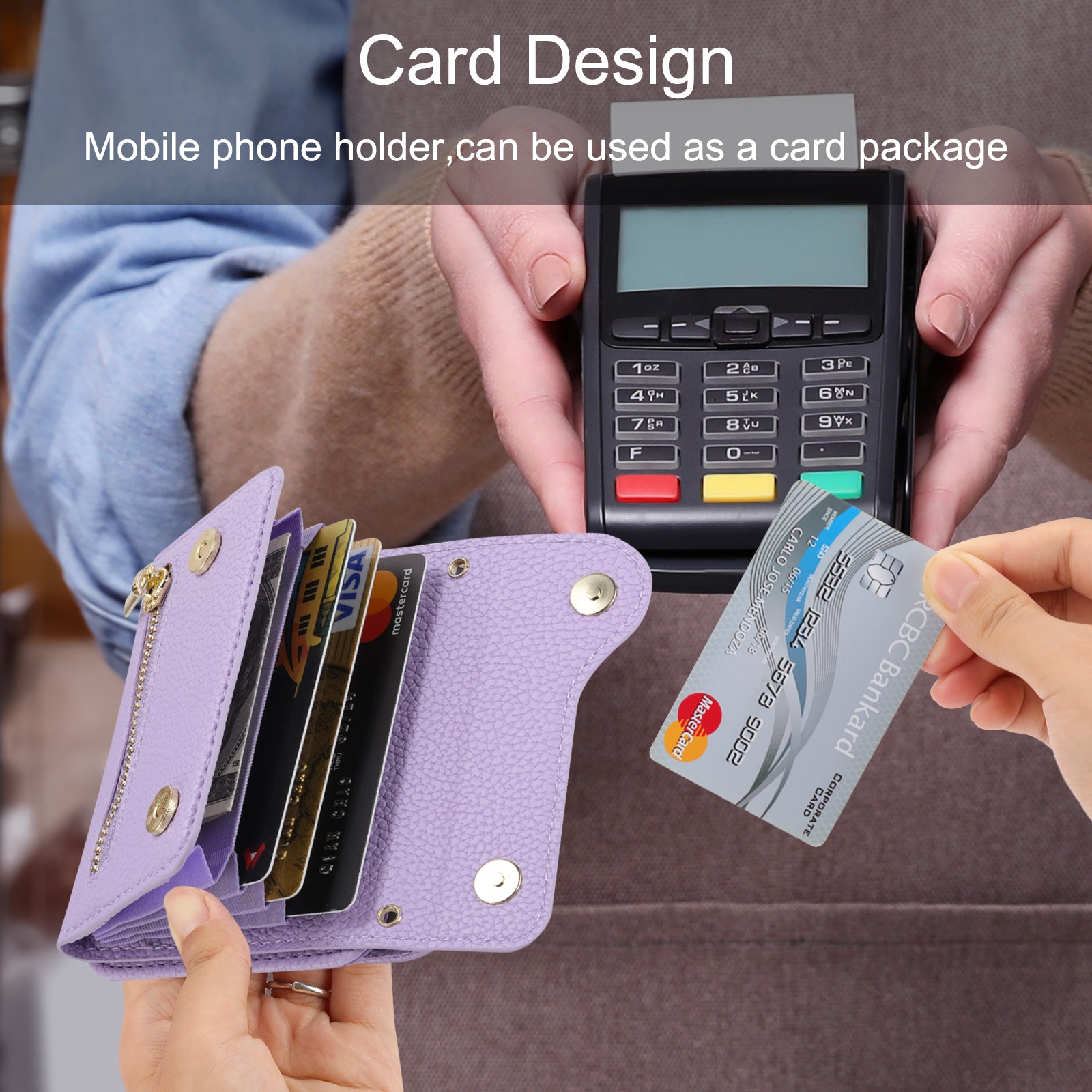 For Samsung Galaxy Z Flip3 5G Case PU Leather Zipper Credit Card Holder Phone Back Cover