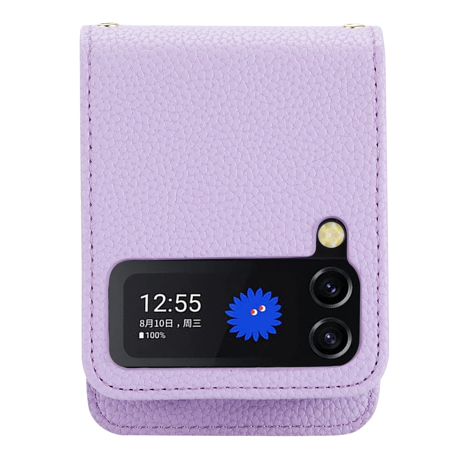 For Samsung Galaxy Z Flip4 5G Back Case PU Leather Zipper Wallet Phone Cover with Shoulder Strap