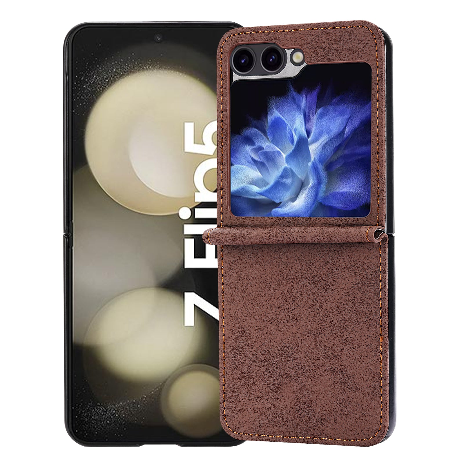 DF-05 For Samsung Galaxy Z Flip5 5G Case Shockproof PC+PU Leather Phone Cover