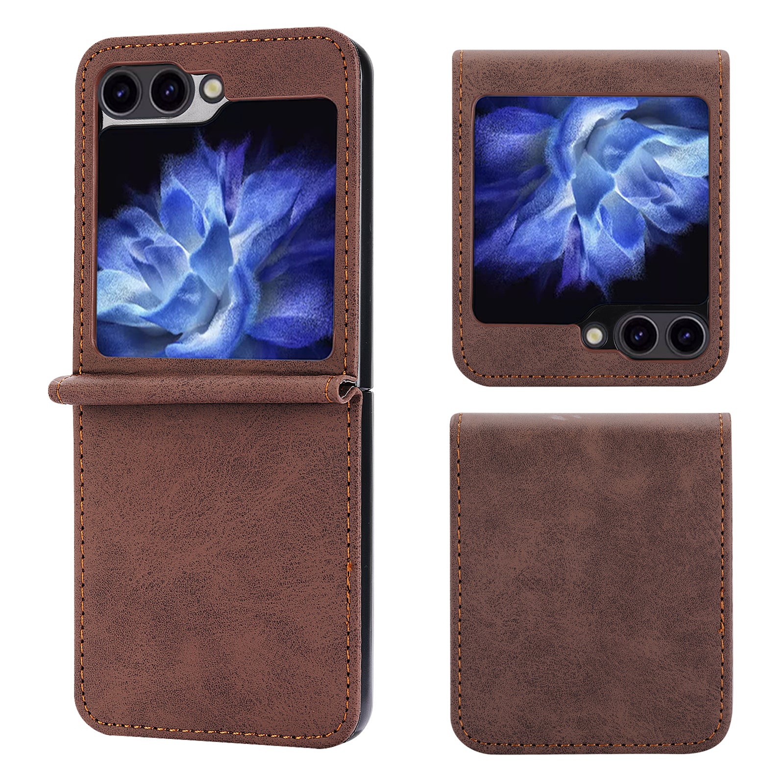 DF-05 For Samsung Galaxy Z Flip5 5G Case Shockproof PC+PU Leather Phone Cover