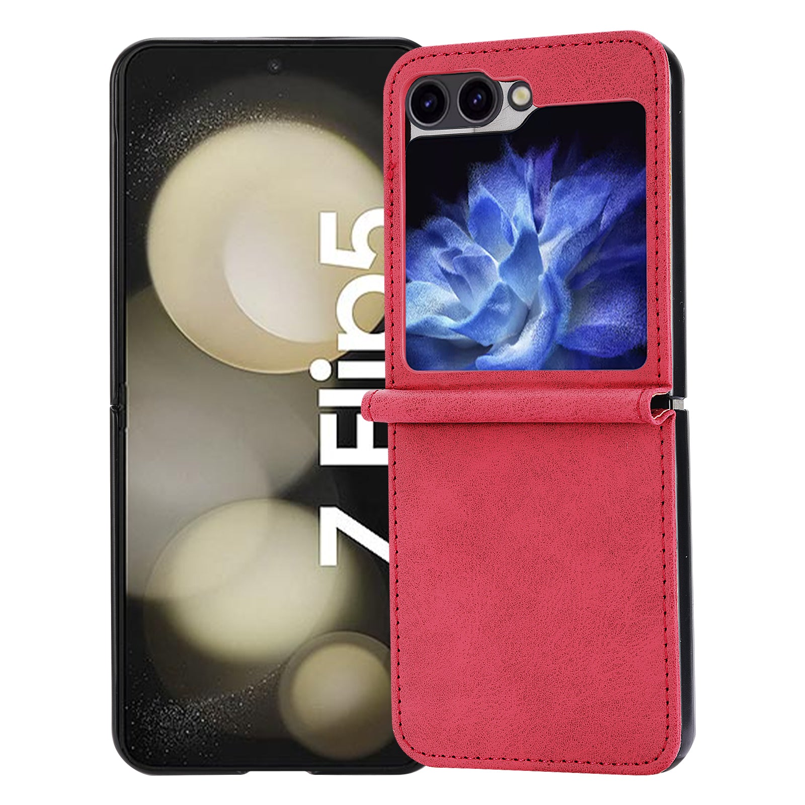 DF-05 For Samsung Galaxy Z Flip5 5G Case Shockproof PC+PU Leather Phone Cover