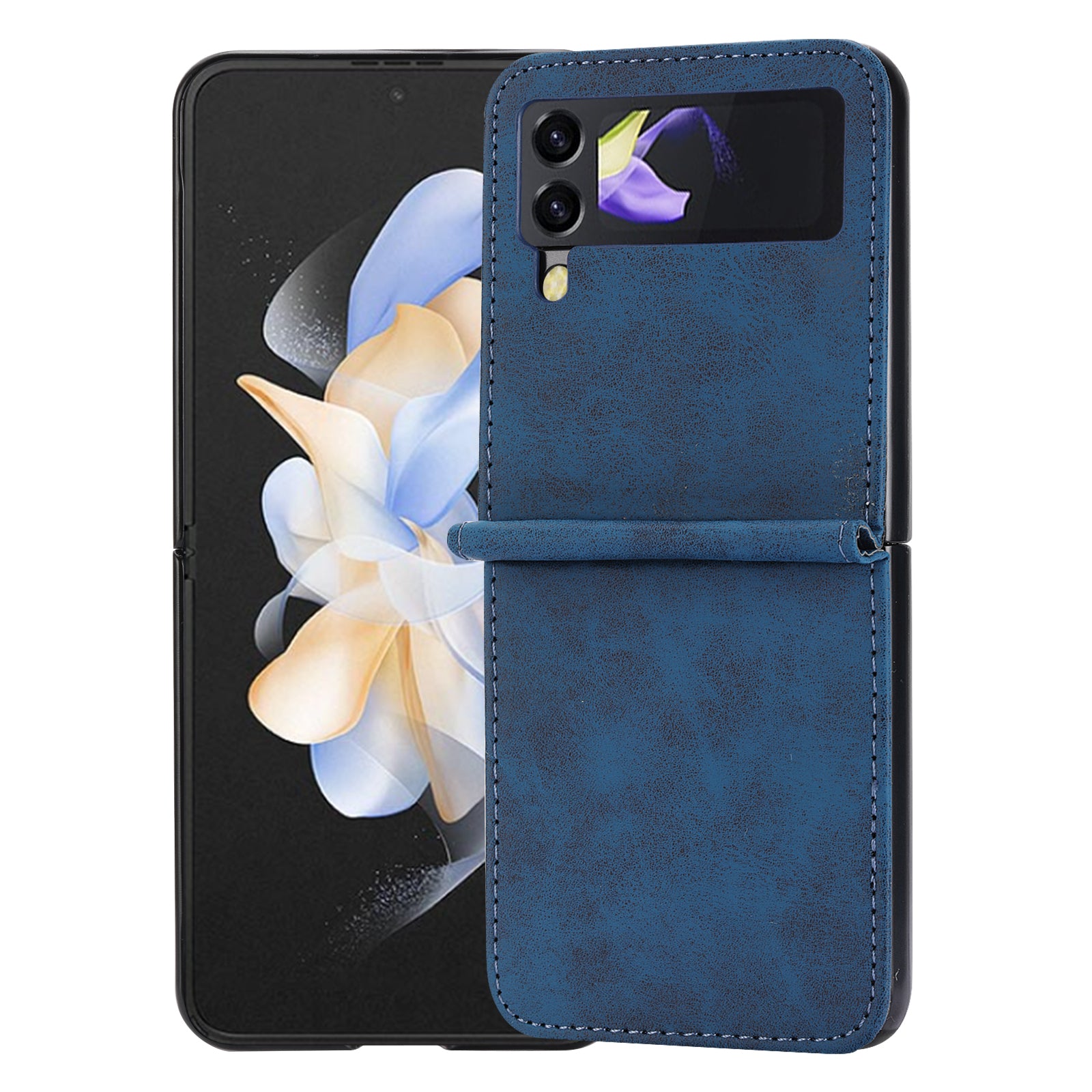 DF-05 For Samsung Galaxy Z Flip4 5G Case PC+PU Leather Bump Proof Back Phone Cover