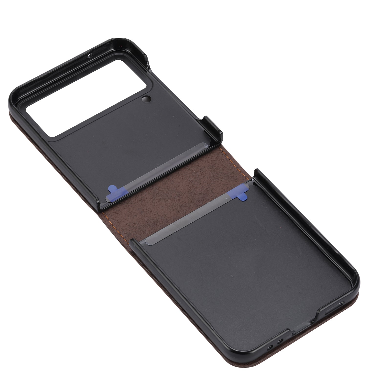 DF-05 For Samsung Galaxy Z Flip3 5G Case Solid Color PC+PU Leather Cell Phone Cover