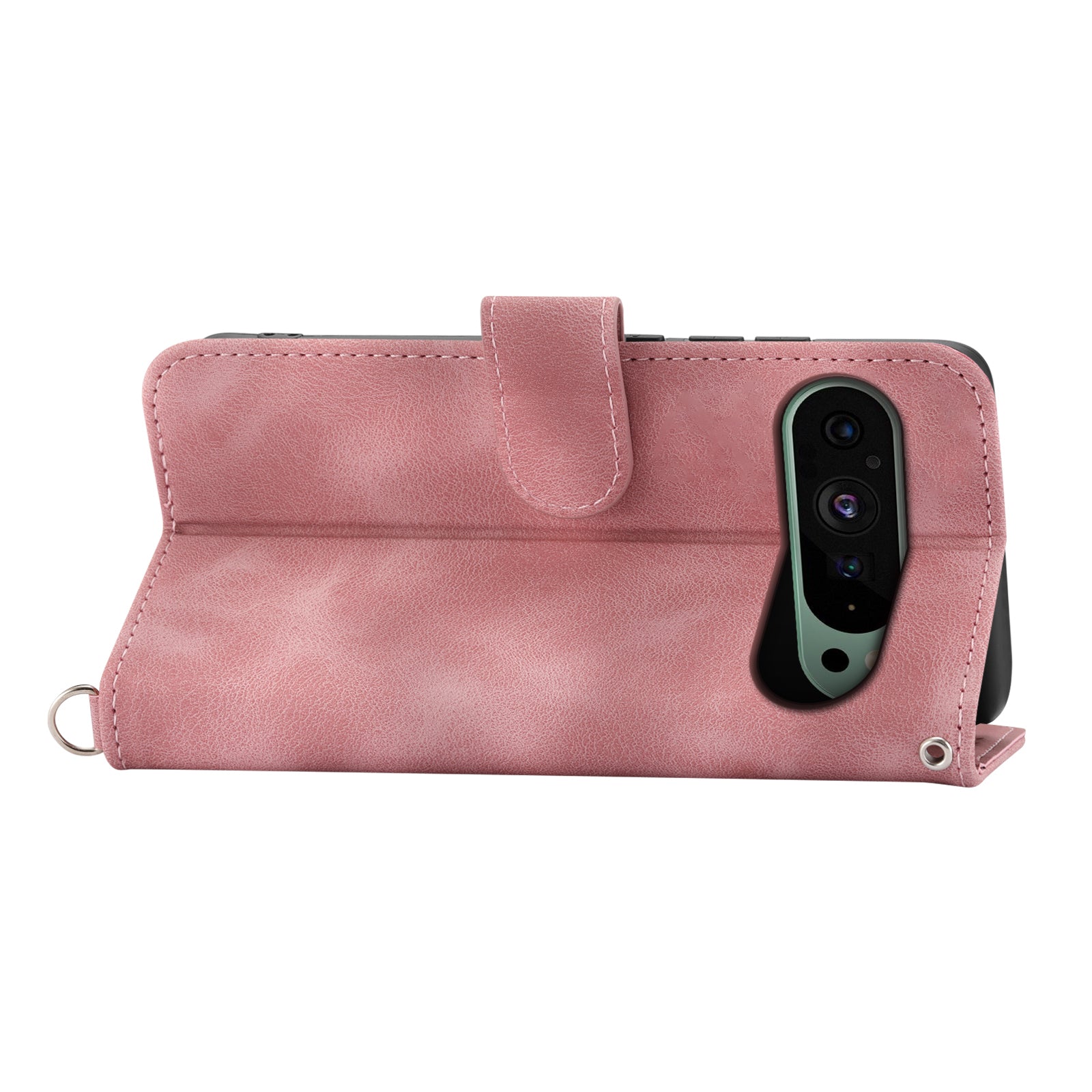 For Google Pixel 9 Leather Phone Cover Wallet Cover with 2 Straps Flower Pattern Card Holder