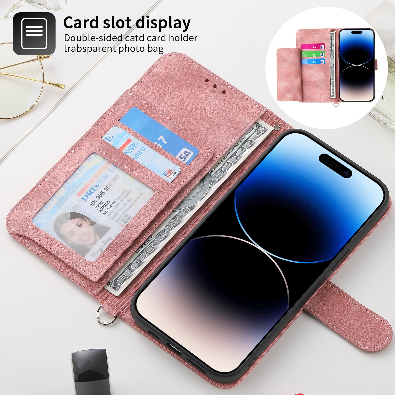 For Google Pixel 9 Leather Phone Cover Wallet Cover with 2 Straps Flower Pattern Card Holder