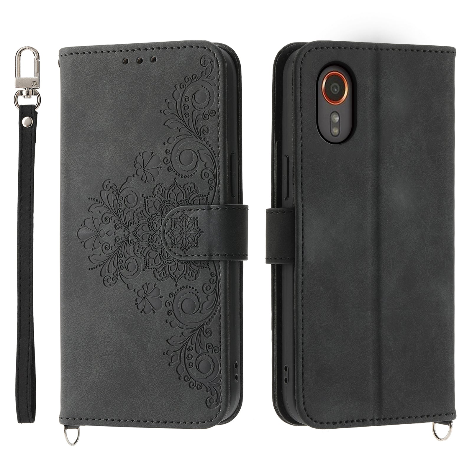 For Samsung Galaxy Xcover7 PU Leather Phone Case Flower Pattern Cover with Multiple Card Slots