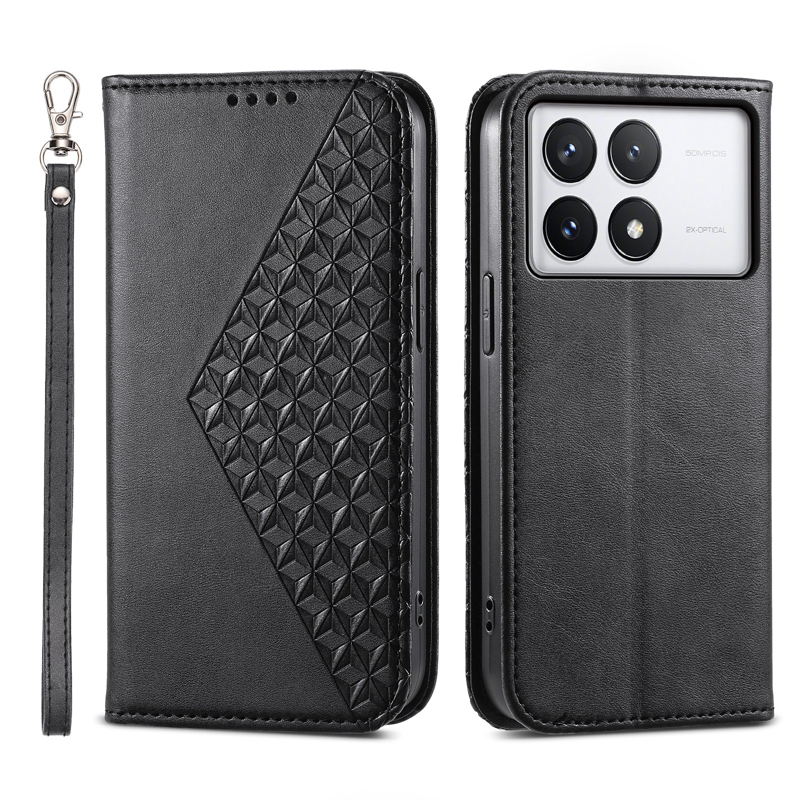 For Xiaomi Redmi K70E 5G / Poco X6 Pro 5G Imprinted Wallet Phone Stand Case PU Leather+TPU Cell Phone Cover