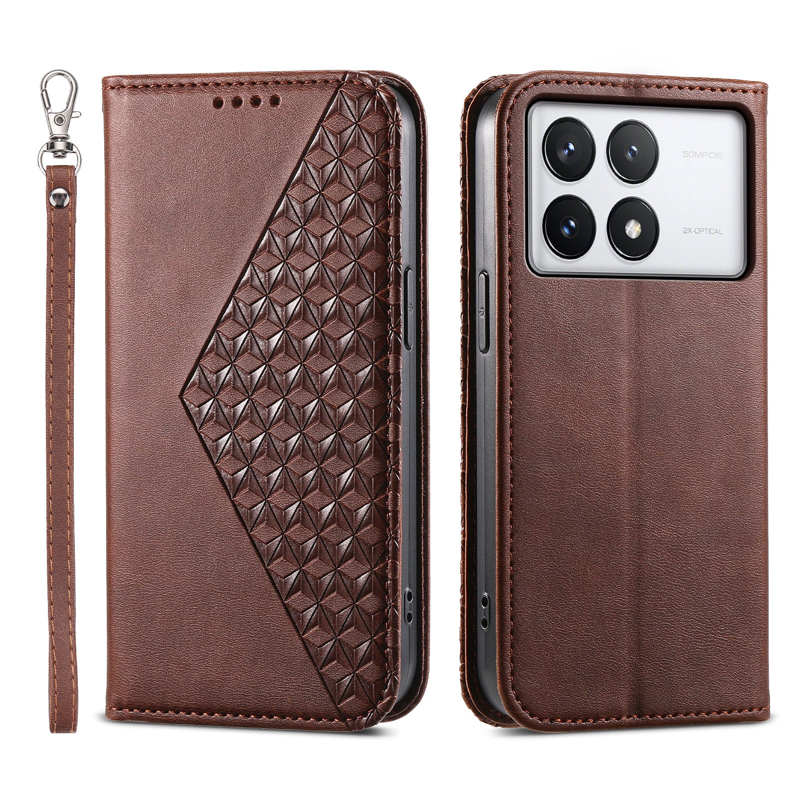 For Xiaomi Redmi K70E 5G / Poco X6 Pro 5G Imprinted Wallet Phone Stand Case PU Leather+TPU Cell Phone Cover