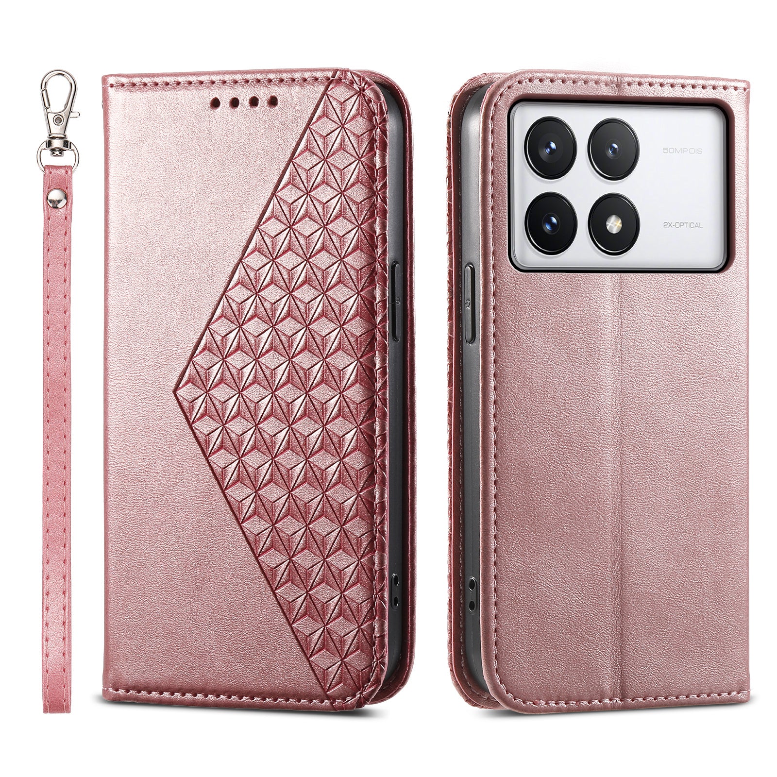 For Xiaomi Redmi K70E 5G / Poco X6 Pro 5G Imprinted Wallet Phone Stand Case PU Leather+TPU Cell Phone Cover