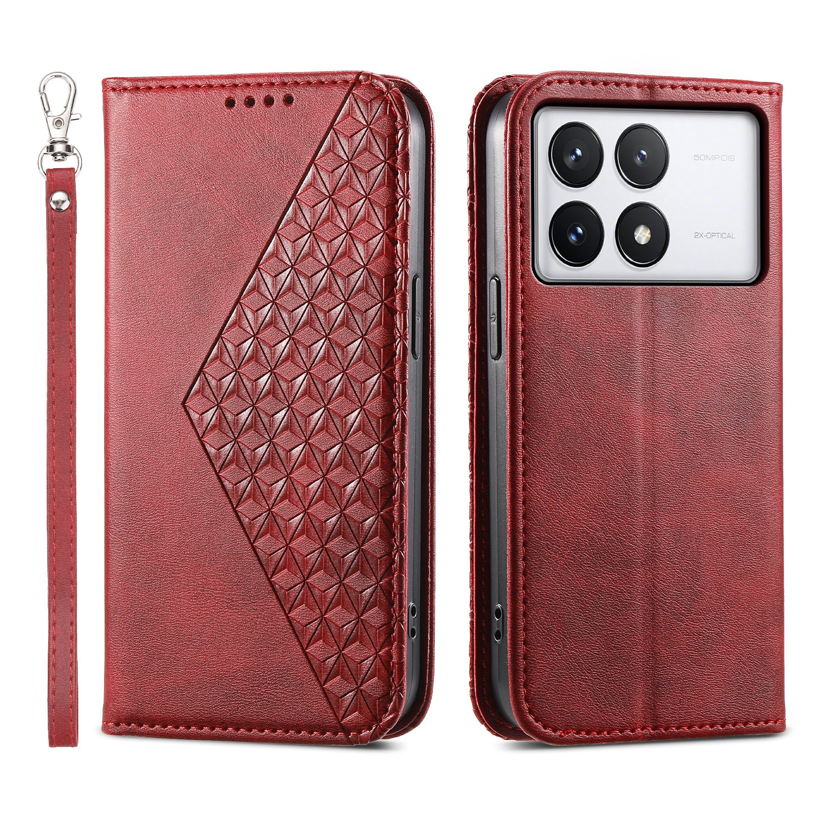 For Xiaomi Redmi K70E 5G / Poco X6 Pro 5G Imprinted Wallet Phone Stand Case PU Leather+TPU Cell Phone Cover