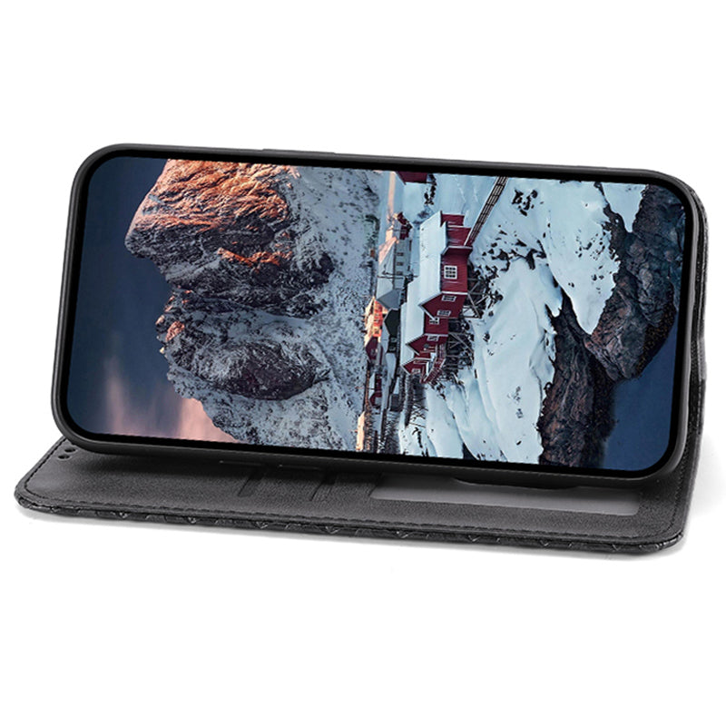For Google Pixel 9 Case PU Leather+TPU Rhombus Imprinted Wallet Phone Cover