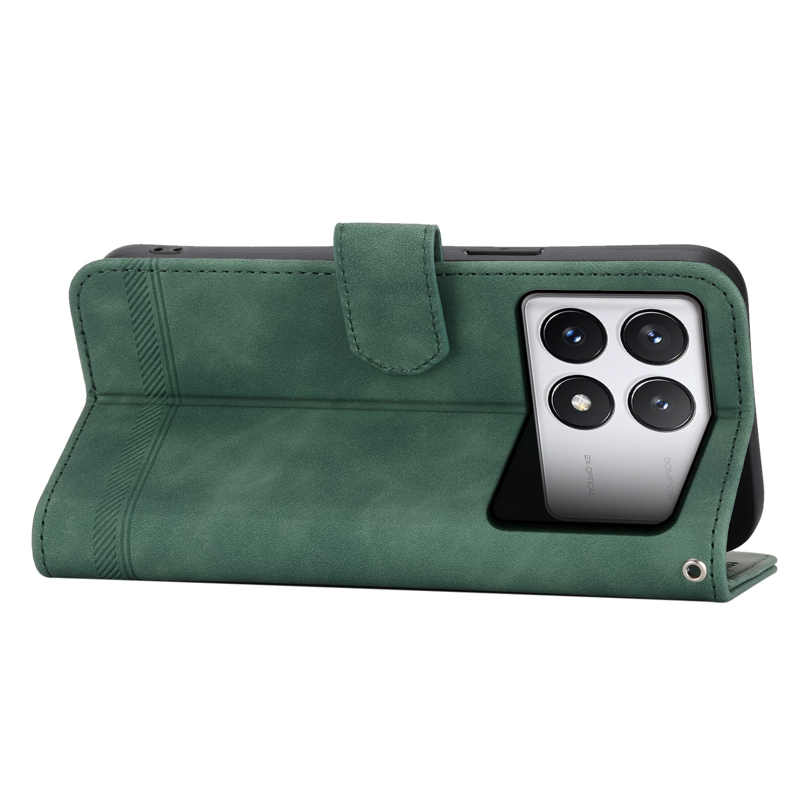 DIERFENG DF-03 Flip Phone Cover for Xiaomi Redmi K70E 5G / Poco X6 Pro 5G Lines Imprinted Wallet Stand Mobile Leather Case