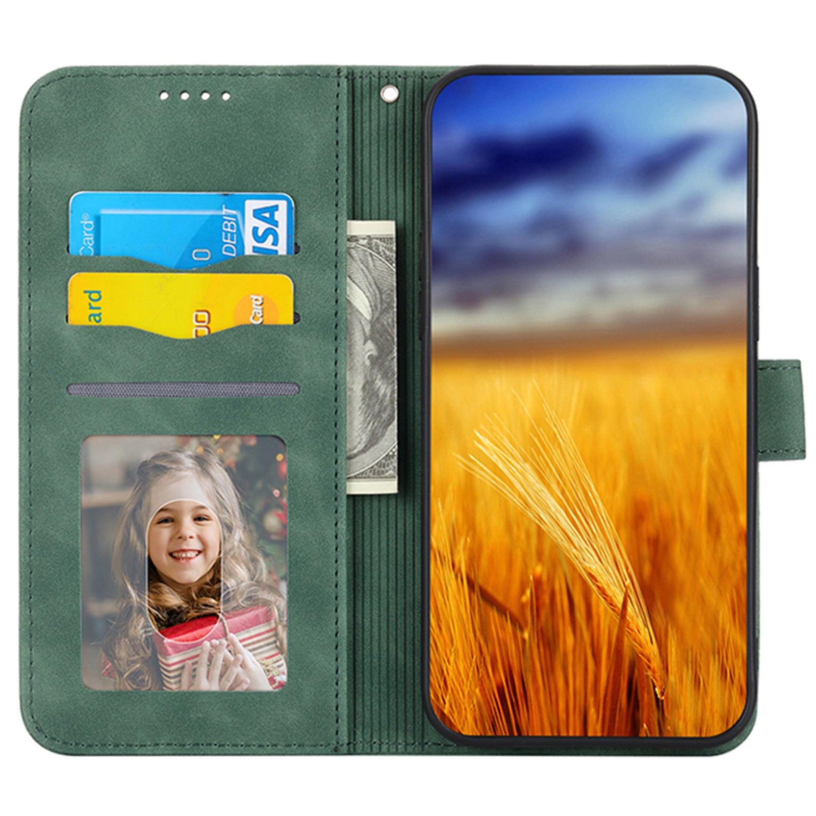 DIERFENG DF-03 Phone Cover for Google Pixel 9 Imprinted Wallet Leather Phone Stand Case