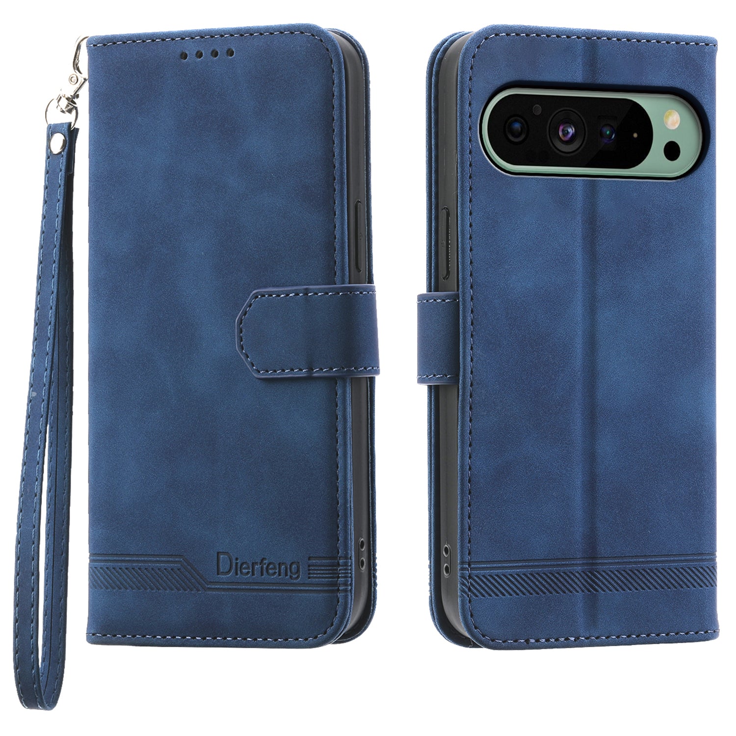 DIERFENG DF-03 Phone Cover for Google Pixel 9 Imprinted Wallet Leather Phone Stand Case