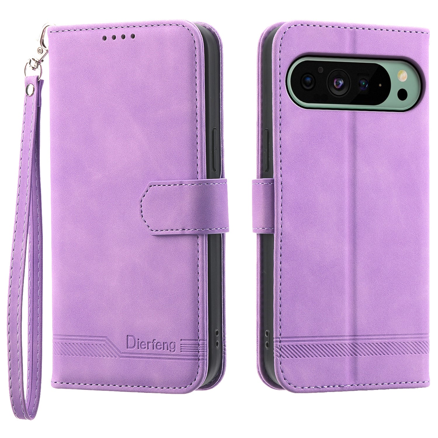 DIERFENG DF-03 Phone Cover for Google Pixel 9 Imprinted Wallet Leather Phone Stand Case