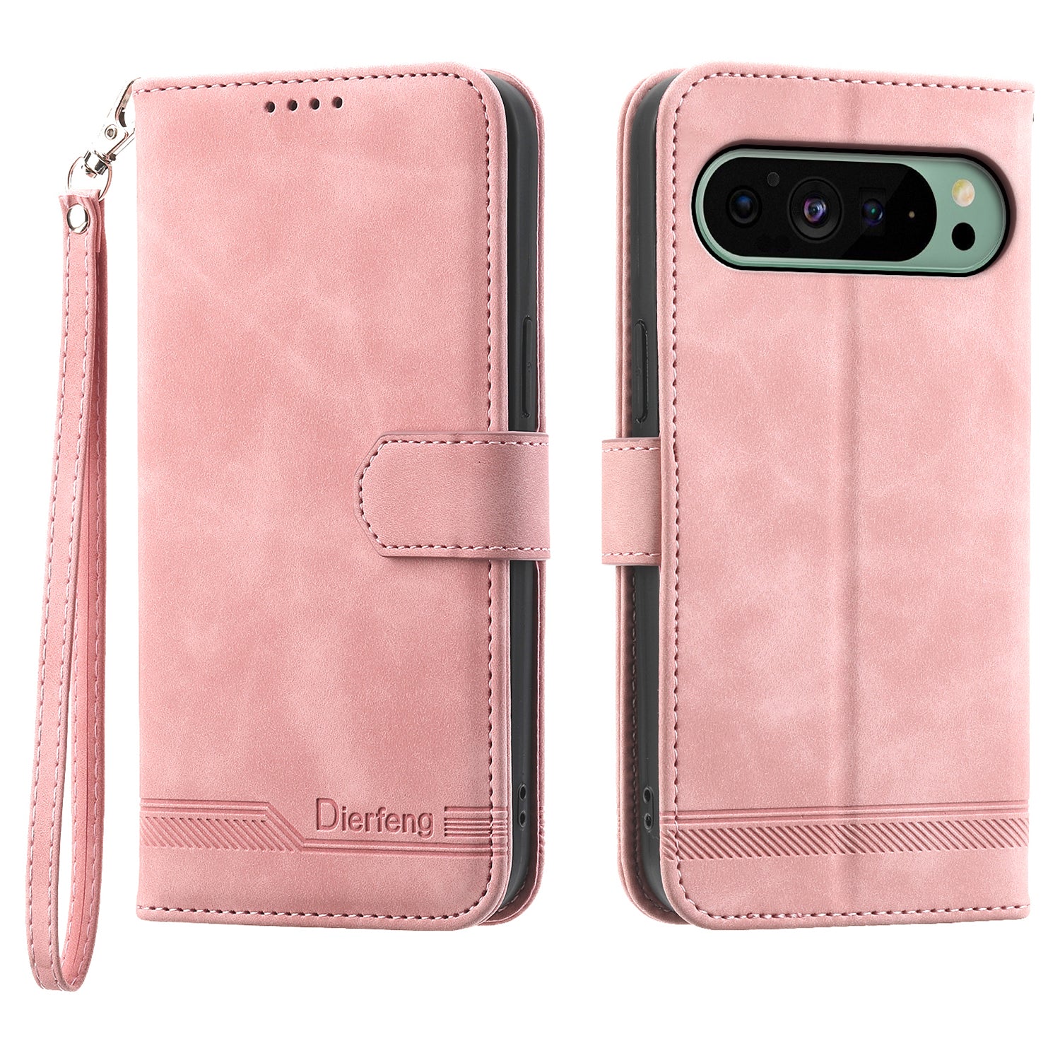 DIERFENG DF-03 Phone Cover for Google Pixel 9 Imprinted Wallet Leather Phone Stand Case