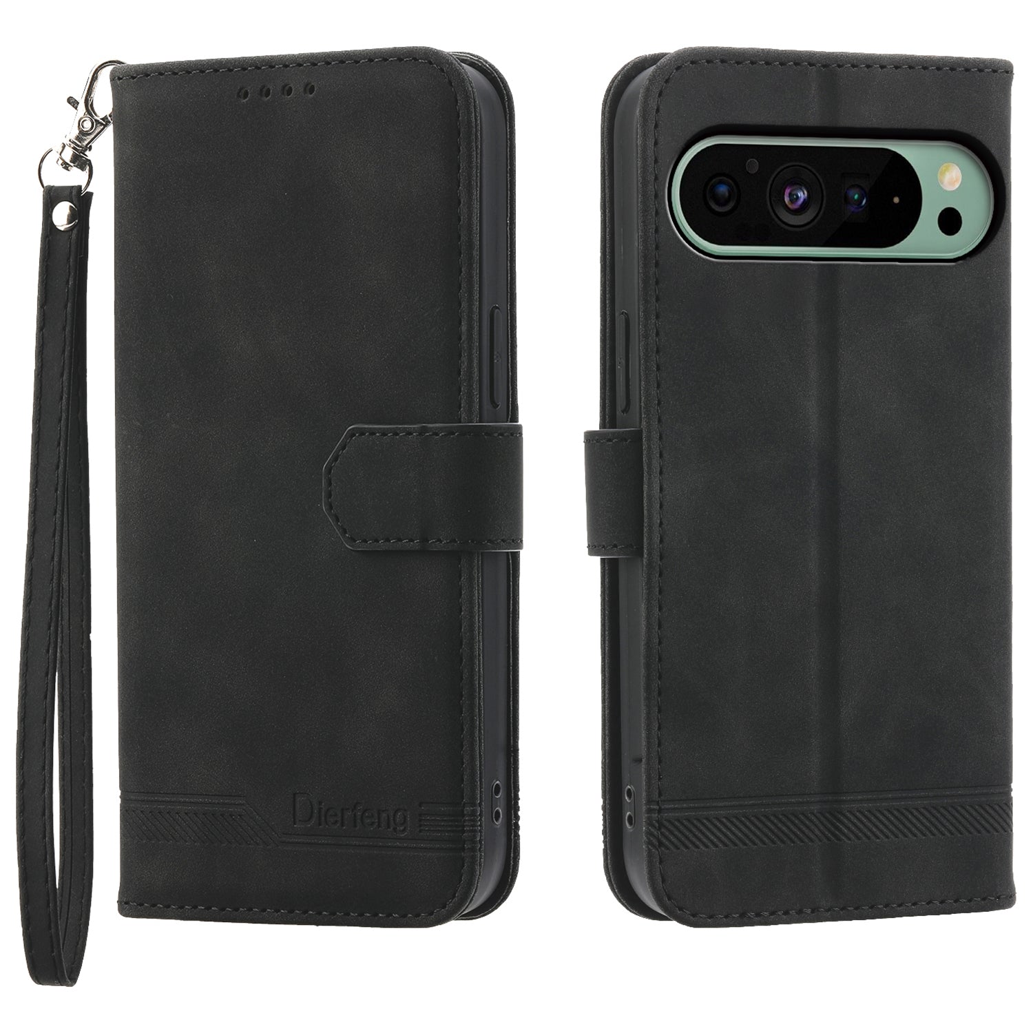 DIERFENG DF-03 Phone Cover for Google Pixel 9 Imprinted Wallet Leather Phone Stand Case