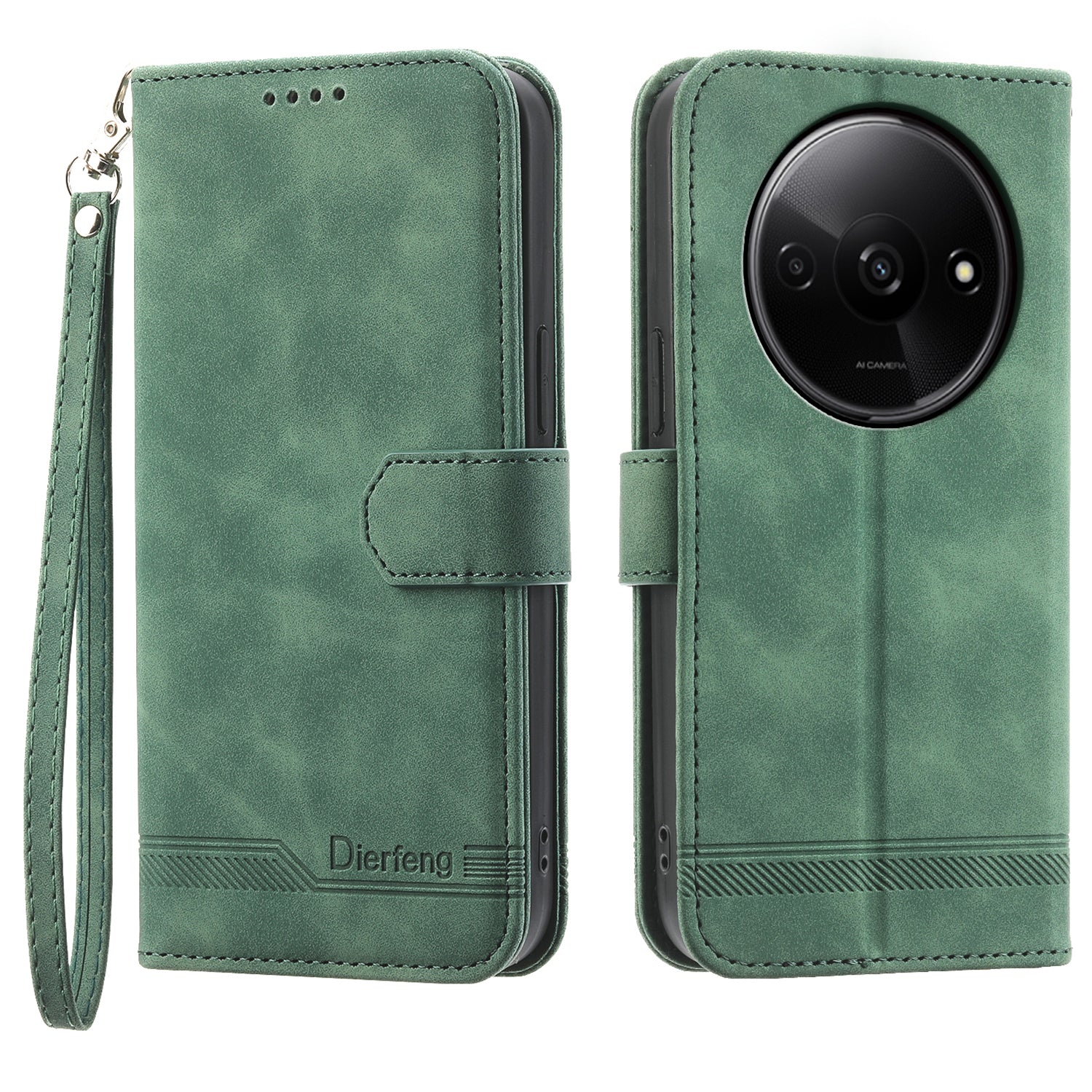 DIERFENG DF-03 Flip Cover for Xiaomi Redmi A3 / Poco C61 4G Shockproof Imprinted Wallet Stand Mobile Leather Case