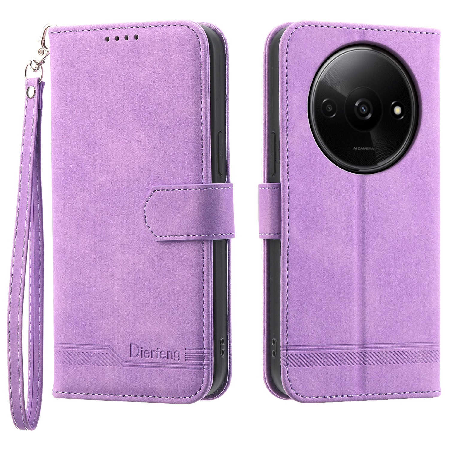 DIERFENG DF-03 Flip Cover for Xiaomi Redmi A3 / Poco C61 4G Shockproof Imprinted Wallet Stand Mobile Leather Case
