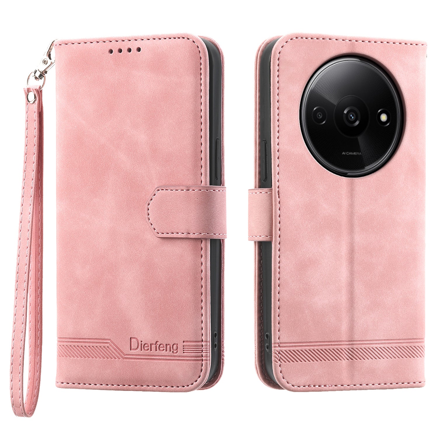 DIERFENG DF-03 Flip Cover for Xiaomi Redmi A3 / Poco C61 4G Shockproof Imprinted Wallet Stand Mobile Leather Case