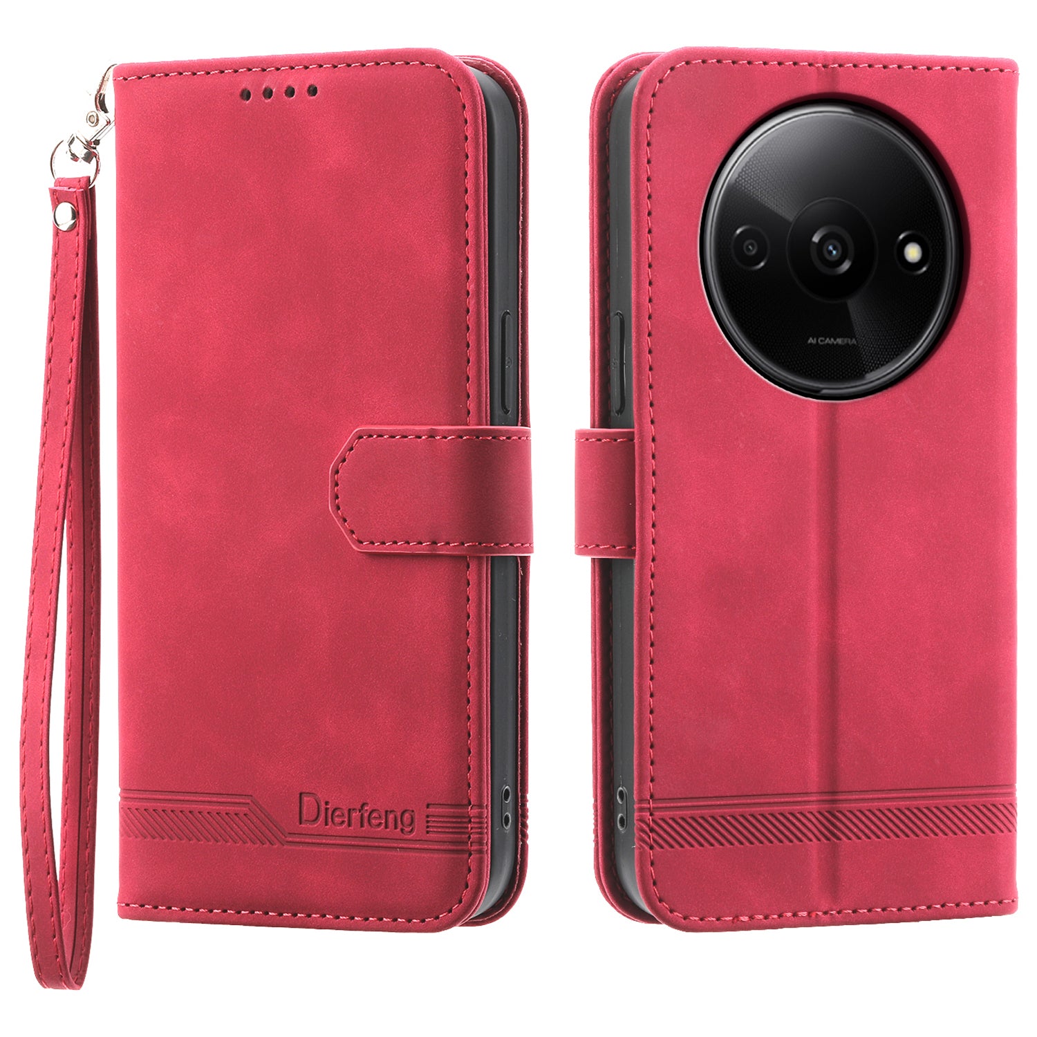 DIERFENG DF-03 Flip Cover for Xiaomi Redmi A3 / Poco C61 4G Shockproof Imprinted Wallet Stand Mobile Leather Case