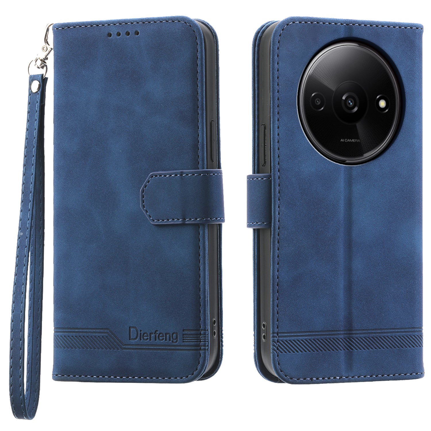 DIERFENG DF-03 Flip Cover for Xiaomi Redmi A3 / Poco C61 4G Shockproof Imprinted Wallet Stand Mobile Leather Case