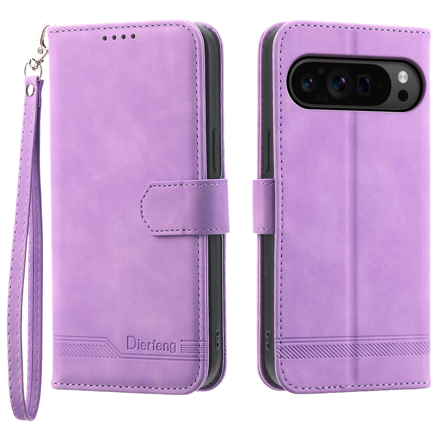 DIERFENG DF-03 Flip Wallet Cover for Google Pixel 9 Pro Cases Imprinted Stand Mobile Leather Shell