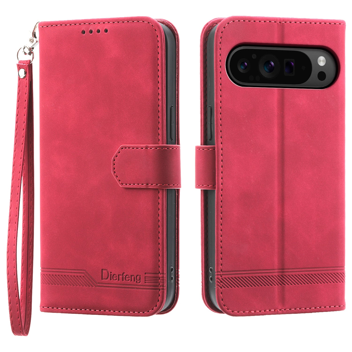 DIERFENG DF-03 Flip Wallet Cover for Google Pixel 9 Pro Cases Imprinted Stand Mobile Leather Shell