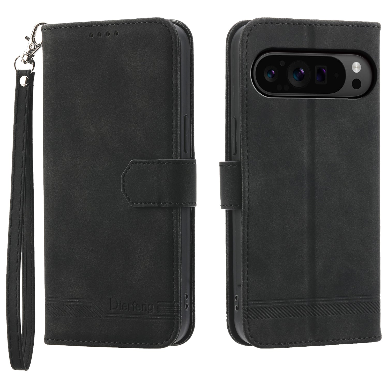 DIERFENG DF-03 Flip Wallet Cover for Google Pixel 9 Pro Cases Imprinted Stand Mobile Leather Shell